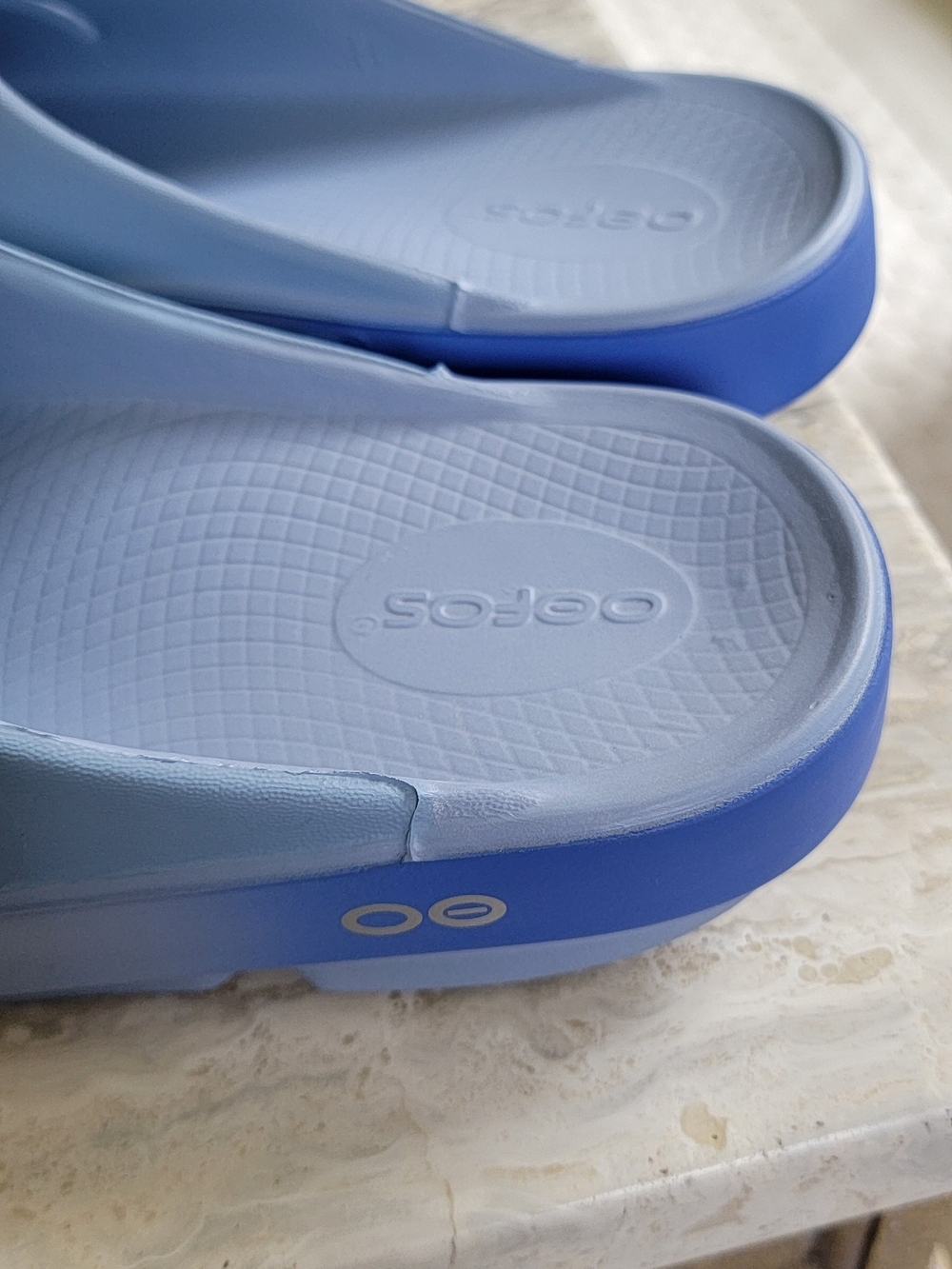 Oofos OOahh Slide - Baja Blue Fade Recovery Sandal - Picture 7 of 8